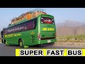 How hino ak bus drives on dangerous icy road in pakistan