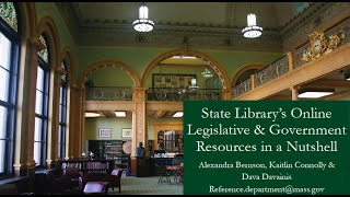 Webinar: State Library's Online Legislative & Government Resources in a Nutshell