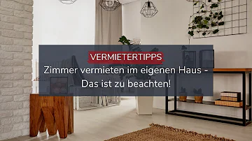 Kann ich ein Zimmer in meinem Haus vermieten?