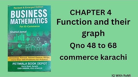 Chapter 4 1st year commerce maths karachi| function and their graph class 11 | sindh textbook maths 