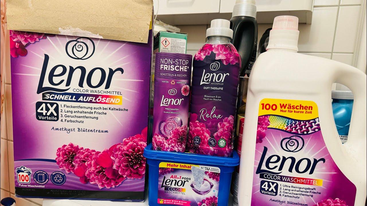 Waschen mit Lenor Amethyst Blütentraum Reihe 💜| SchnellMix 40 🌡️ #asmr #laundry #wäsche #waschen