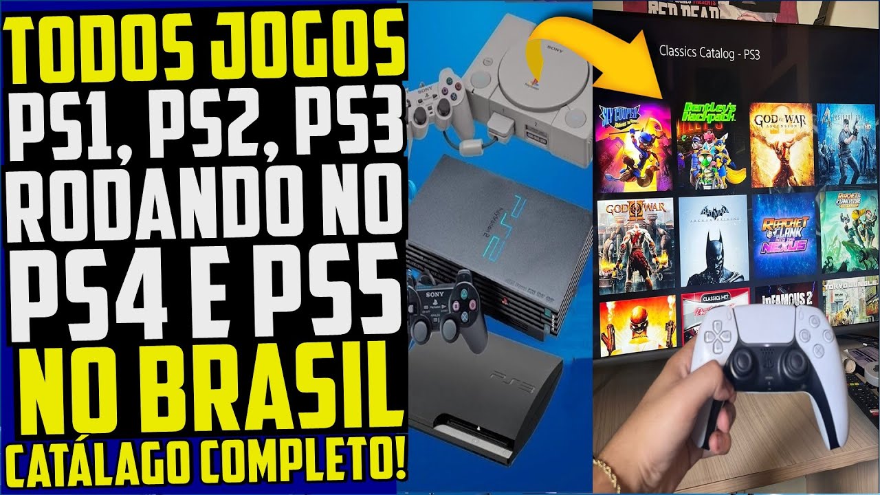 JOGOS DE PS1, PS2, PS3 RODANDO no PS4 e PS5 !! EU MOSTRANDO O CATÁLAGO  COMPLETO !! 