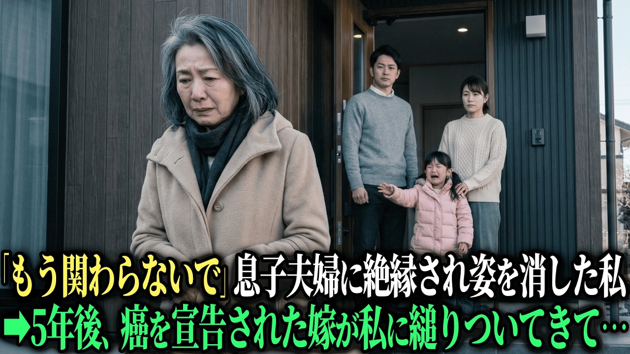「もう私達に関わらないで下さい」息子夫婦に絶縁された日、私は全財産を持って姿を消した。5年後、癌を宣告された嫁が治療費を求めて私の目の前に現れ・・・【シニアのスカッと朗読】【老後の知恵】