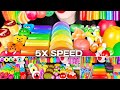 5X SPEED! 🌈 Eating GIANT Rainbow Desserts & Jelly ASMR Mukbang | No Talking