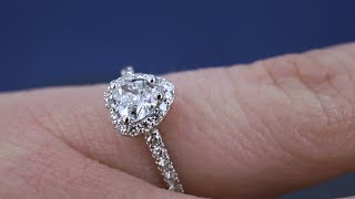 Обзор кольца с бриллиантом в форме сердца