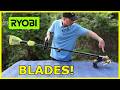 BLADES! Convert RYOBI 18V string trimmer to a BLADE CUTTER!