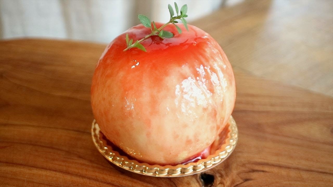 まるごと桃のレアチーズの作り方 レシピ コリスのお菓子作りブログ