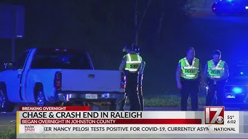 Multi-agency Johnston County chase ends in crash on I-40 in Raleigh: officials