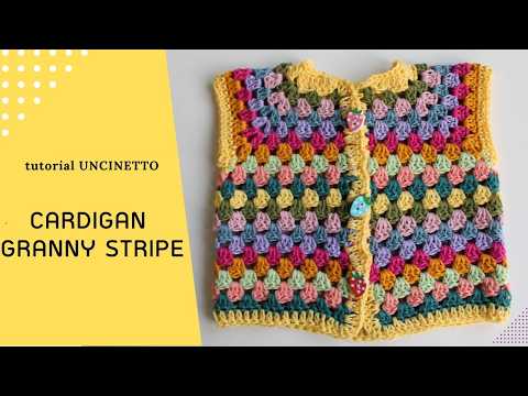 Cardigan a granny stripe per 0-6 mesi - Tutorial uncinetto