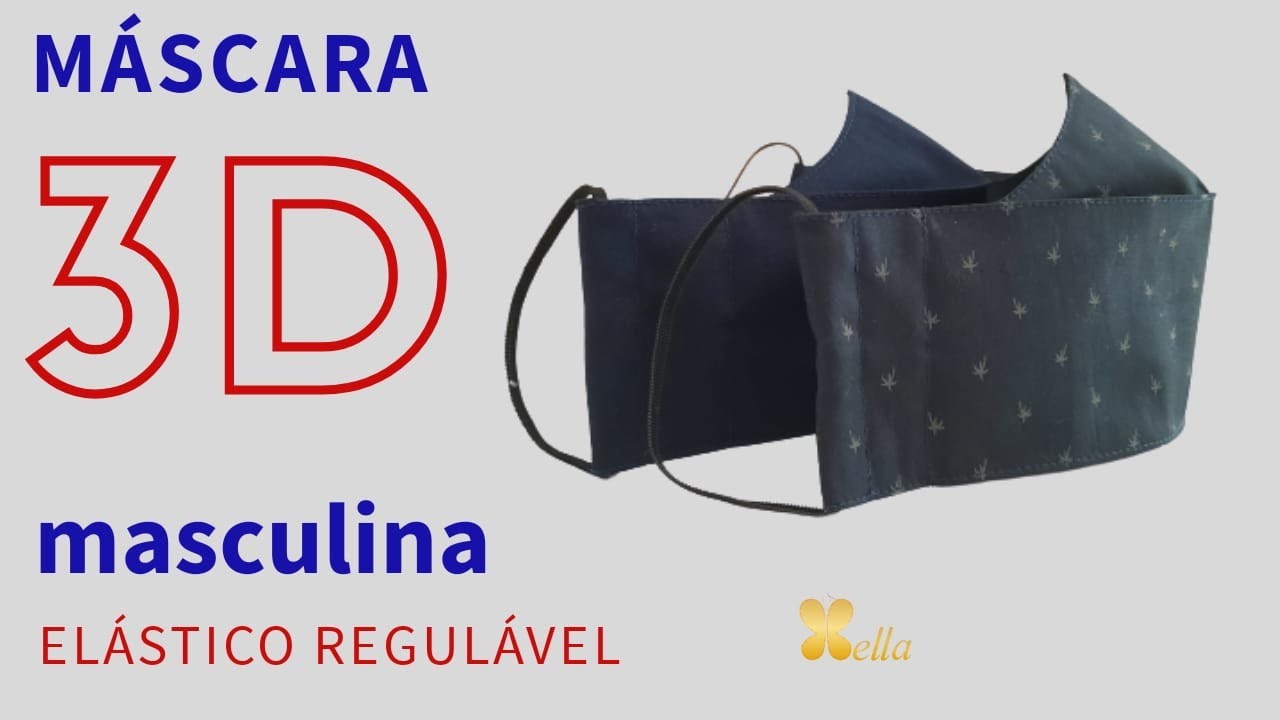 Como fazer MÁSCARA 3D masculina - elástico ajustável
