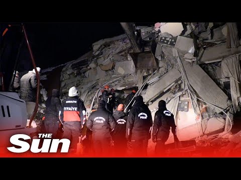 Desperate screams from under the rubble as rescuers work through the night after deadly earthquake.