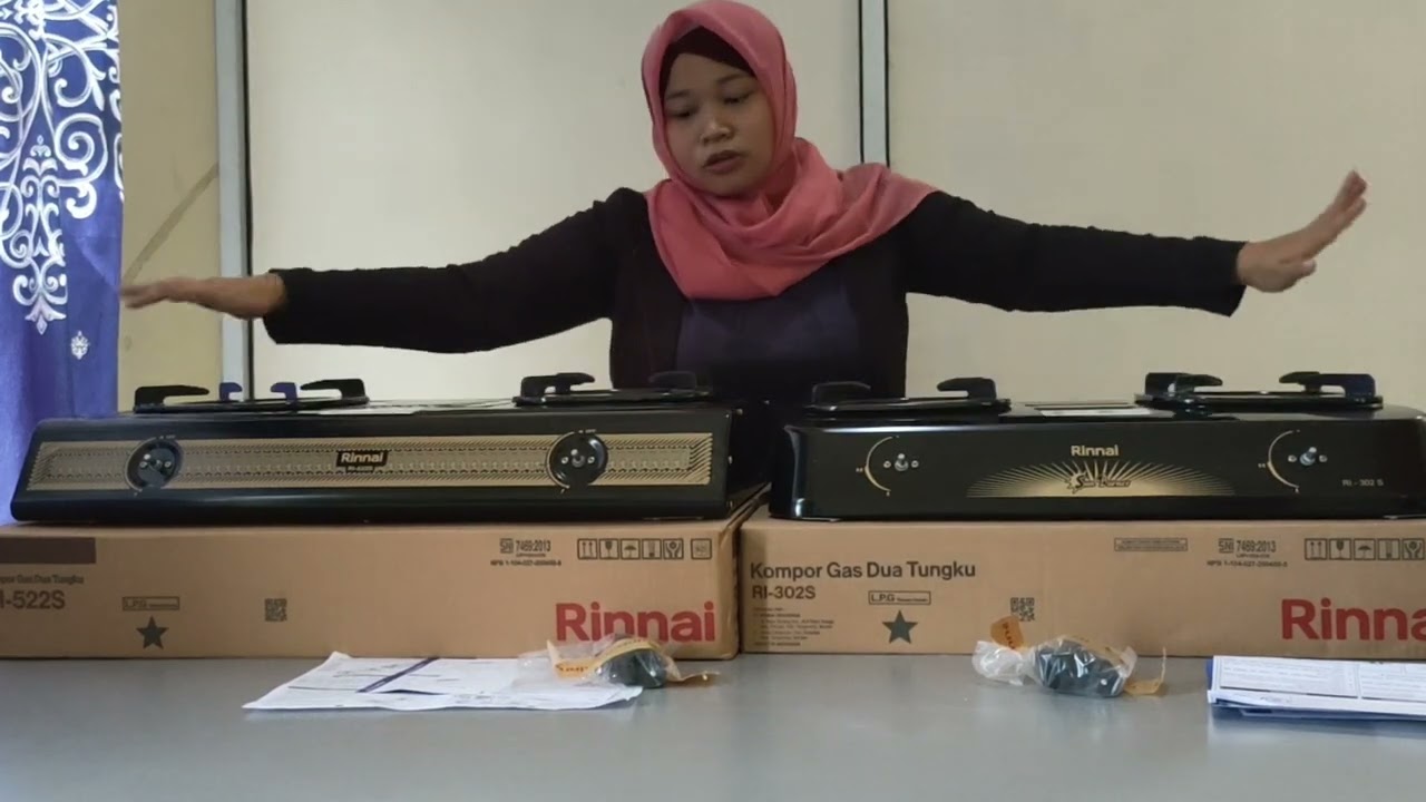 Banding perbedaan kompor 2 tungku rinnai 522 S x rinnai 302 S. Wahh...  kecil banget ya....!!!!! - YouTube