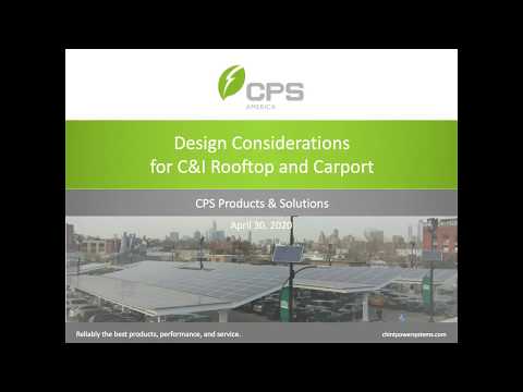 Design Considerations for C&I Rooftop and Carport (Recorded SPW Webinar 4-30-2020)