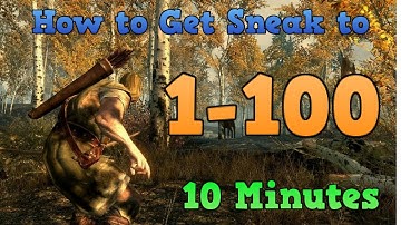 Skyrim Special Edition: 1-100 Sneak In 10 Minutes! (Fastest way to Level up Sneaking!)