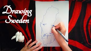 ASMR Drawing Sweden Map