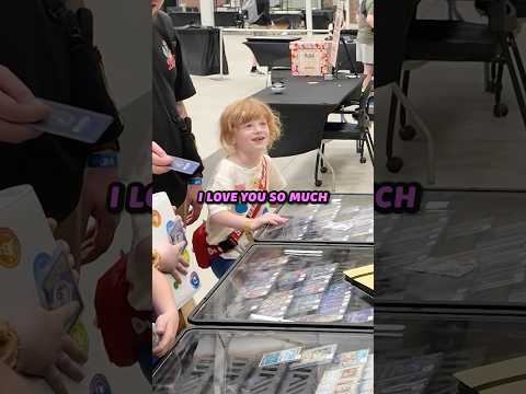 She asked me to take the silliest picture! #pokemon #pokemoncards #wholesome