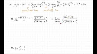 Calculus 1 Thomas 2.2 Problems 19 22 33