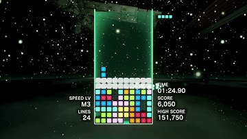 Master Mode high score (speed level M15, 149 lines, S score) in Tetris® Effect: Connected - PS4