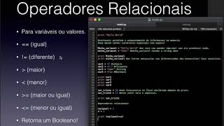 Aula 2 - Python (variáveis, operadores relacionais, OU/E)
