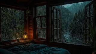 Rain Sound In Dark Bedroom (No Ads) | Relaxing Bedroom Ambience For Sleep Deeply & Heal Insomnia