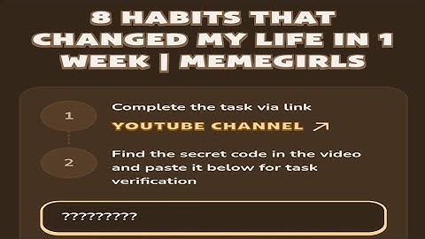 8 Habits that changed my Life in 1 week  || Memefi Video Code