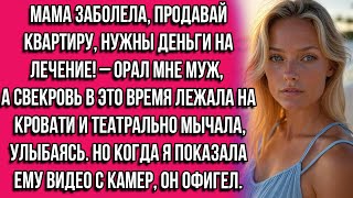 видео: Мама заболела, продавай квартиру, нужны деньги на лечение! – орал мне муж, а свекровь в это время... картинка: Мама заболела, продавай квартиру, нужны деньги на лечение! – орал мне муж, а свекровь в это время...