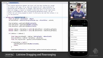 DevBytes  ListView Cell Dragging and Rearranging