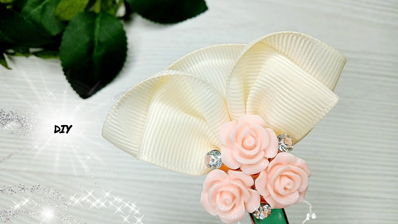 DIY How to make a bow out of ribbon| Hair accessory  