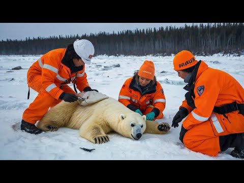 Heartwarming rescue,Volunteers save injured polar bear mother and cub ...