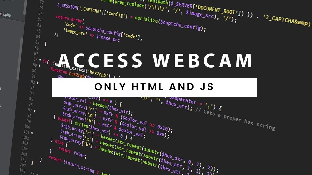 Accessing Webcam And Capturing Image From Webcam | Only Html And Javascript