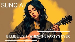 BILLIE EILISH - WHEN THE PARTY’S OVER  | POP ROCK STYLE (Udio AI Remix)