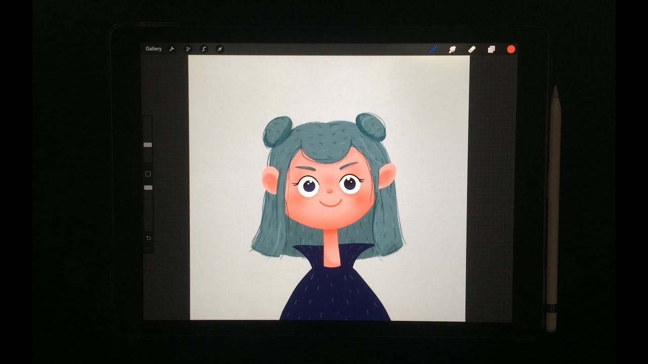 Procreate ️ How to Draw Cartoon kids with Procreate | Ipad绘画 Ipad fotos ...