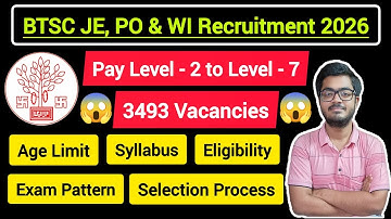 BTSC Recruitment 2026 || 3493 JE, Pump Operator & Work Inspector Posts || Apply Online || #biharjobs