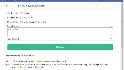 myPJV bible app search features - #1 basic search capabilities