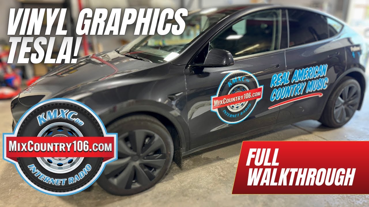 VIYNL GRAPHICS on KMXC Tesla Model Y - Full Walkthrough of Process