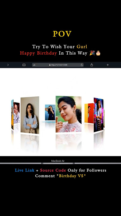 Created Happy Birthday Website using html, css and js #htmlcssjavascript #happybirthday