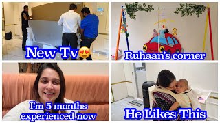 Ruhaan Ka corner ready hogaya| I am 5 months old mom now 😜| stuff nose solution for babies