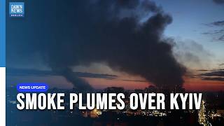 Plumes of Smoke Rise Over Kyiv After Russian Strike Wave | Dawn News English