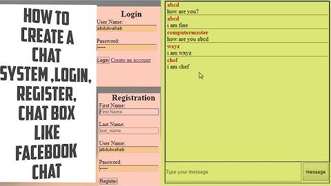 Making a Chat System With Login And Register In Php, Mysql And Html (like Facebook chat) Tutorial