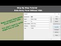 Data Entry Form without VBA  | Add Data | Exit | Search | Update | Delete |