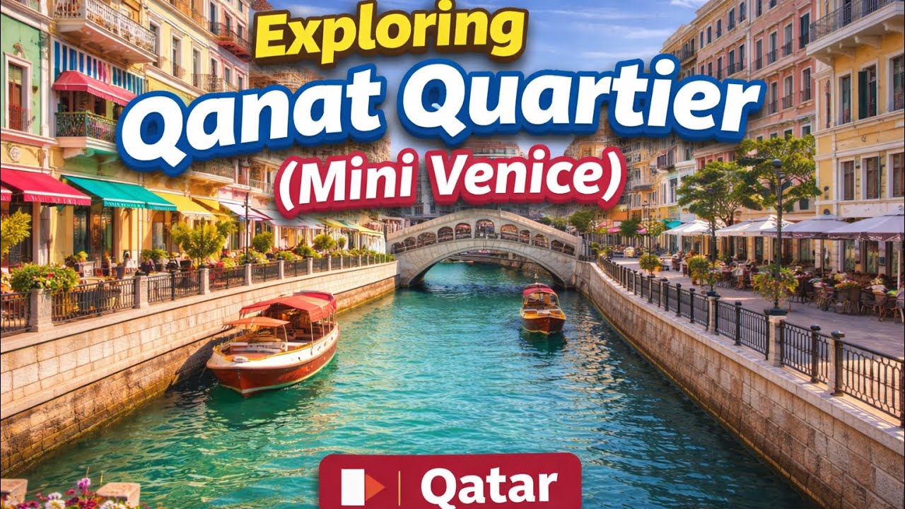 Exploring Qanat Quartier – Mini Venice of Qatar 🇶🇦 | Pearl Qatar Tour @iamrajsalunke 