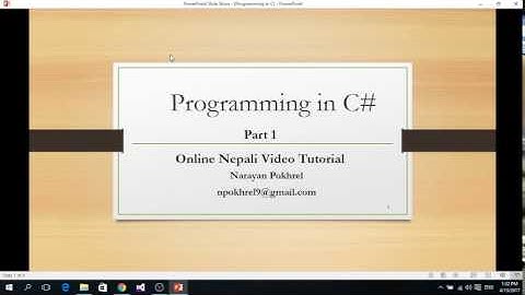C# for beginners in Nepali Part1