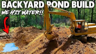 Digging My Dream Backyard Pond!! It's HUGE! We Hit Water  DEEP!!