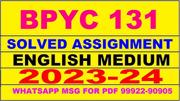 bpyc 131 solved assignment 2023-24 | bpyc 131 solved assignment in english 2024 | bpyc 131 2024