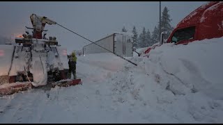 Truckee, CA dig out from epic blizzard of 2024 - Semi Recovery - Plows - Snow Train - 4k image