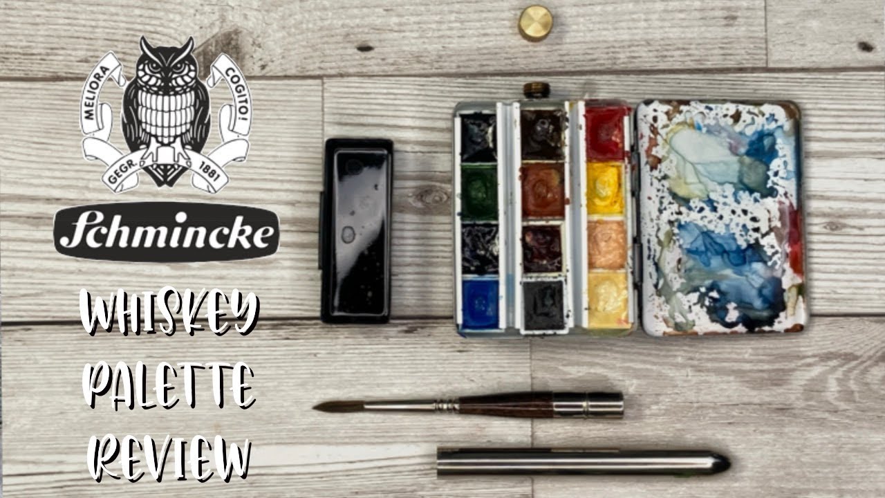 Schmincke Whiskey portable watercolour palette with water tank, detailed review and impression