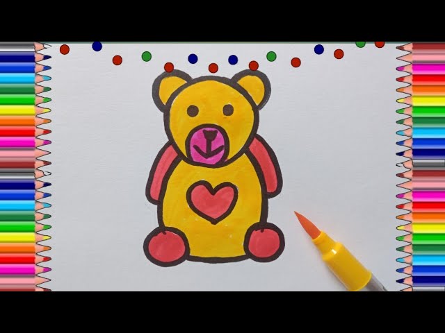 Cute Teddy Bear Coloring Pages for Kids 23525731 Vector Art at Vecteezy