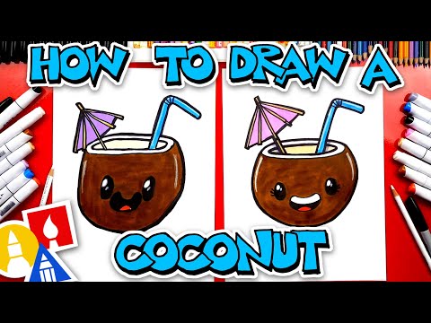 How To Draw A Funny Summer Coconut Drink