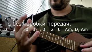 ☺ А муха тоже вертолёт на укулеле  Слова + Табы + Караоке Tabs ukulele & Karaoke ♫