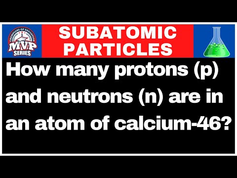 How many protons (p) and neutrons (n) are in an atom of calcium-46?